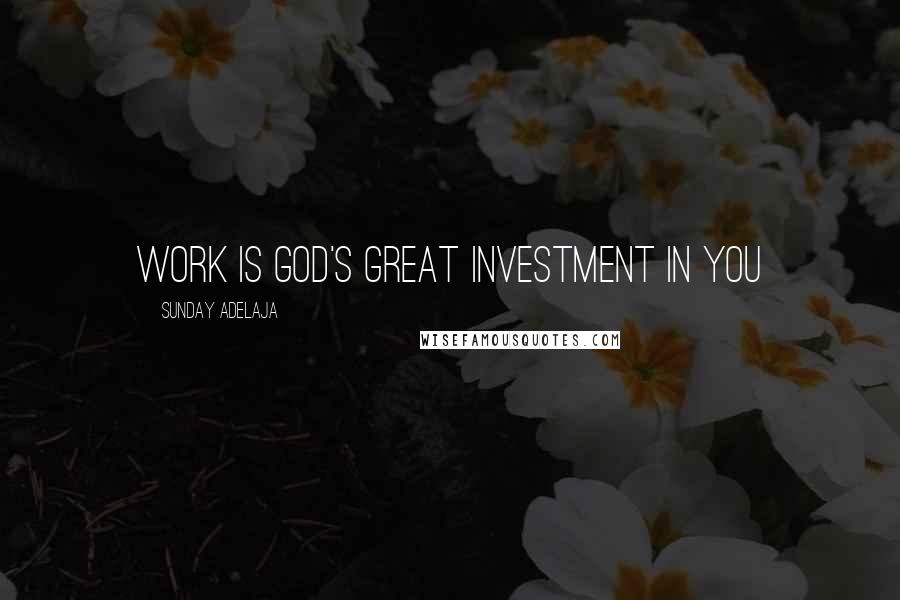 Sunday Adelaja Quotes: Work is God's great investment in you