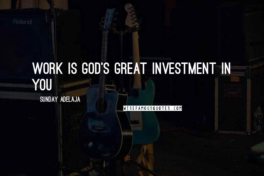 Sunday Adelaja Quotes: Work is God's great investment in you