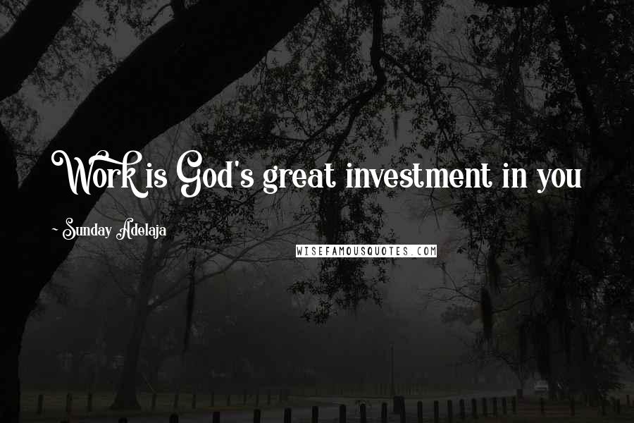 Sunday Adelaja Quotes: Work is God's great investment in you