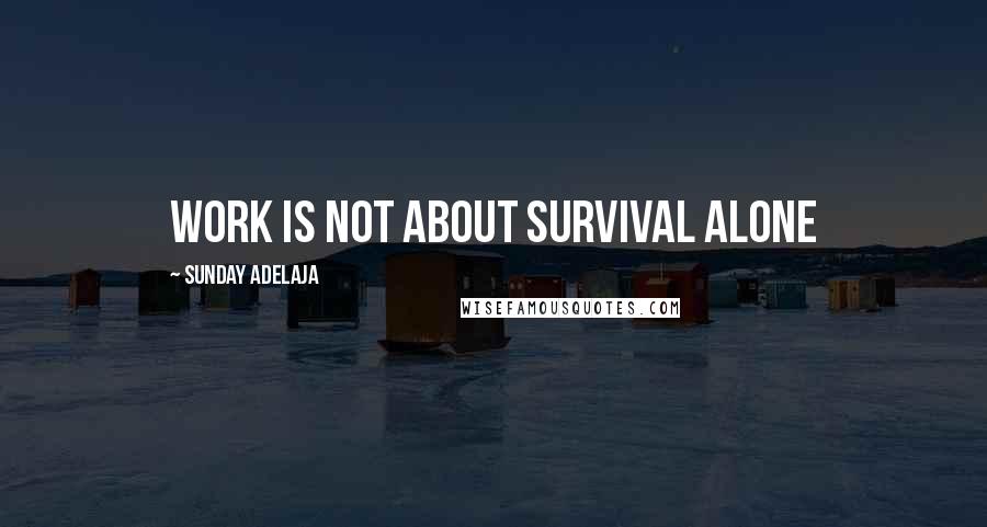 Sunday Adelaja Quotes: Work is not about survival alone