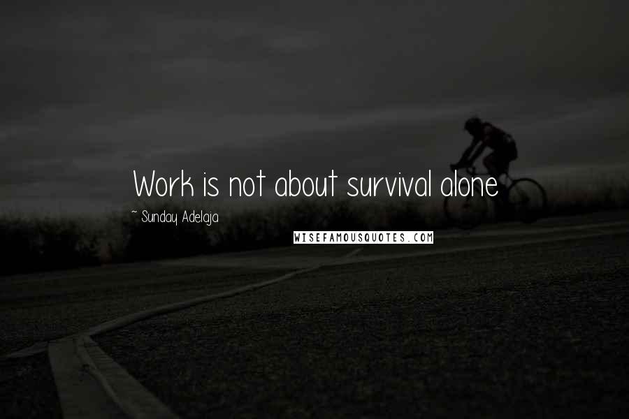 Sunday Adelaja Quotes: Work is not about survival alone