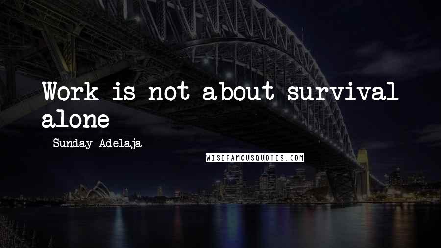 Sunday Adelaja Quotes: Work is not about survival alone