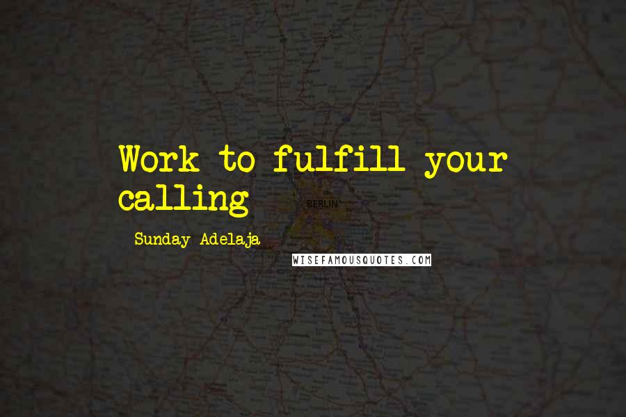 Sunday Adelaja Quotes: Work to fulfill your calling