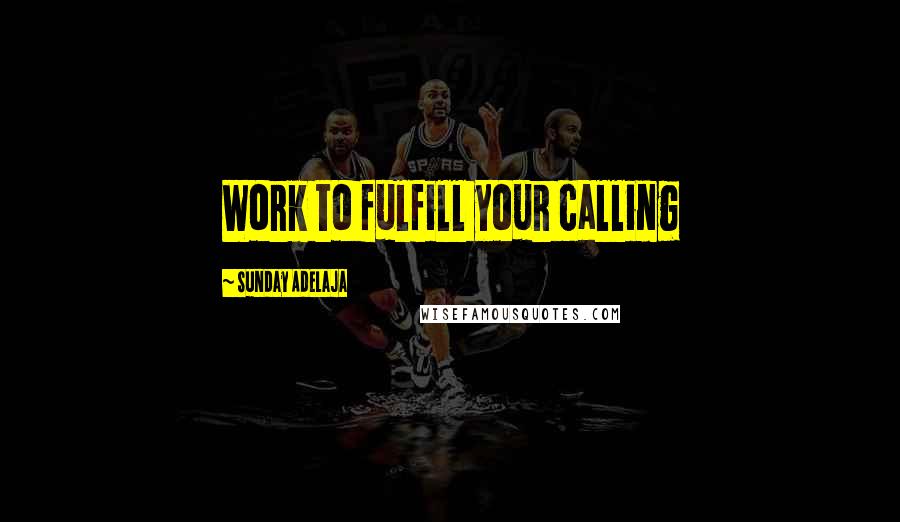 Sunday Adelaja Quotes: Work to fulfill your calling