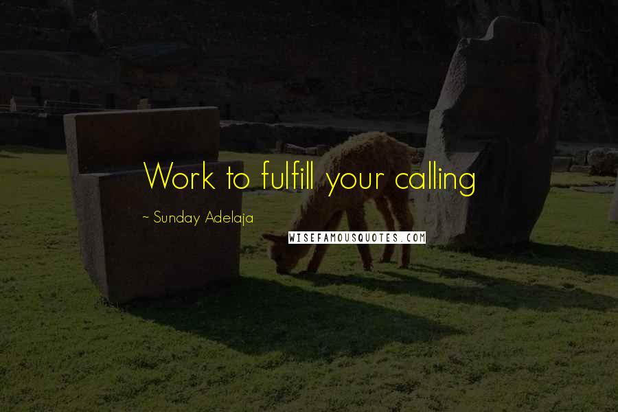 Sunday Adelaja Quotes: Work to fulfill your calling