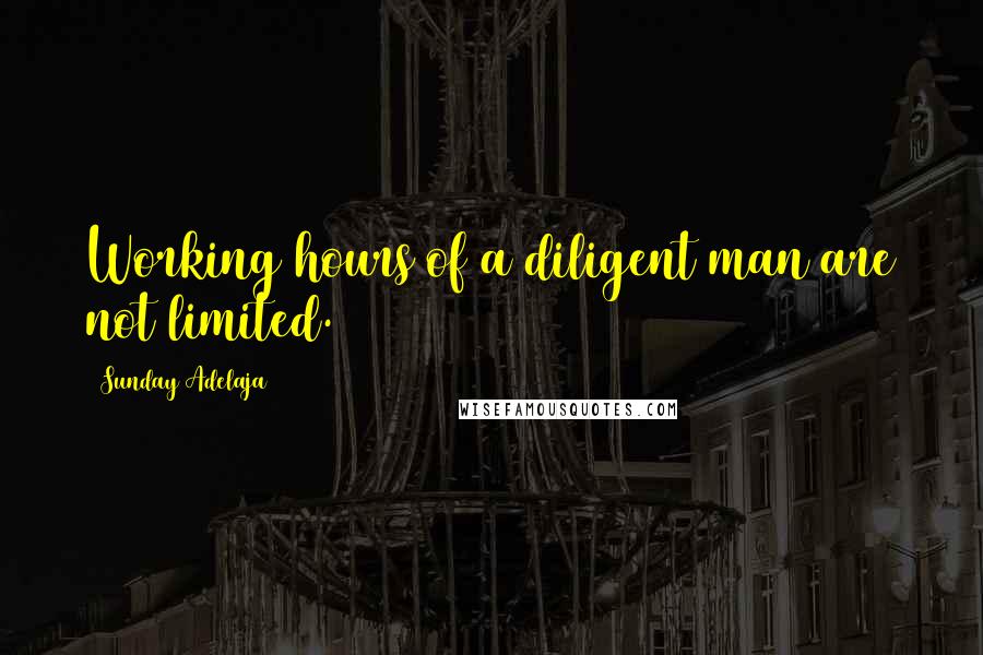 Sunday Adelaja Quotes: Working hours of a diligent man are not limited.