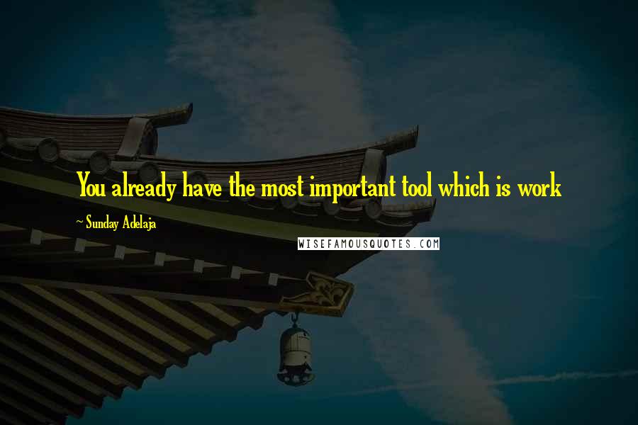 Sunday Adelaja Quotes: You already have the most important tool which is work