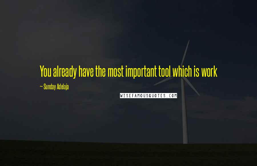 Sunday Adelaja Quotes: You already have the most important tool which is work