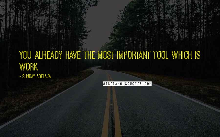 Sunday Adelaja Quotes: You already have the most important tool which is work