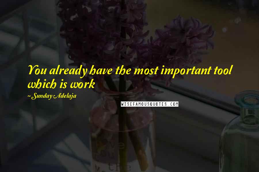 Sunday Adelaja Quotes: You already have the most important tool which is work