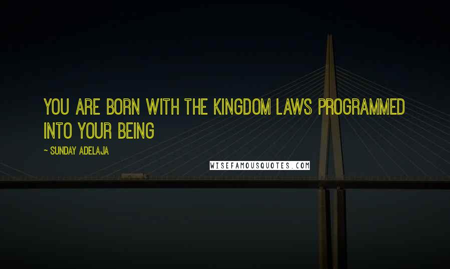 Sunday Adelaja Quotes: You are born with the kingdom laws programmed into your being