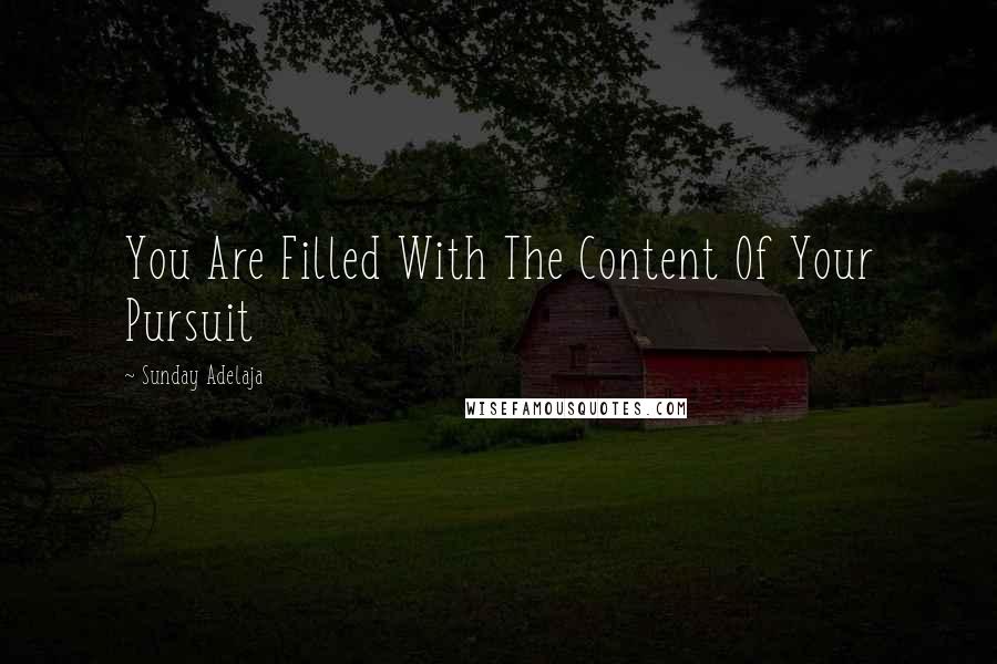 Sunday Adelaja Quotes: You Are Filled With The Content Of Your Pursuit