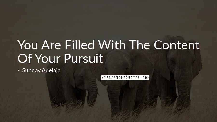 Sunday Adelaja Quotes: You Are Filled With The Content Of Your Pursuit