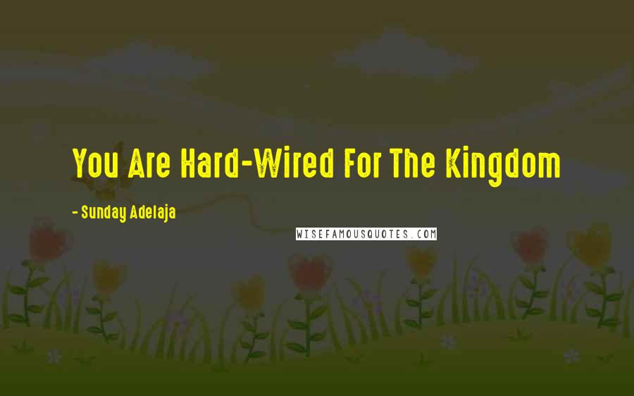 Sunday Adelaja Quotes: You Are Hard-Wired For The Kingdom