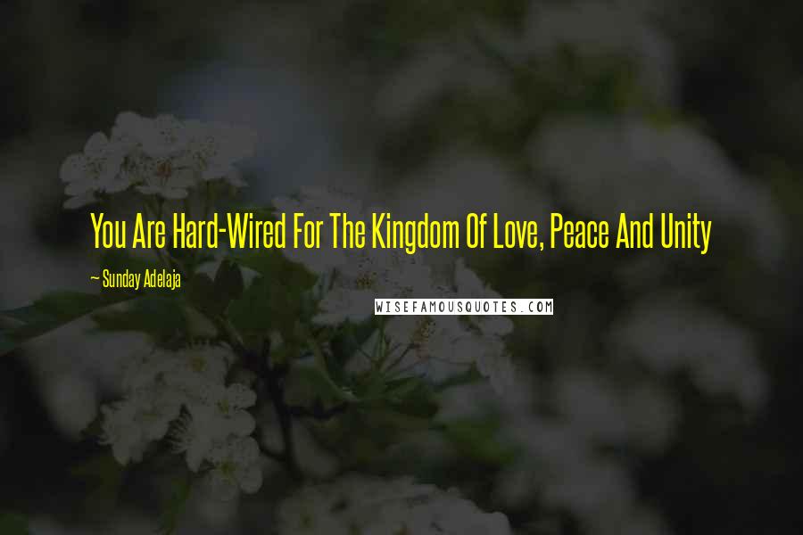 Sunday Adelaja Quotes: You Are Hard-Wired For The Kingdom Of Love, Peace And Unity