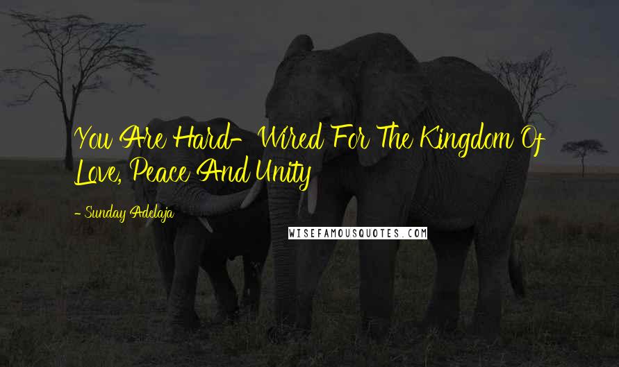 Sunday Adelaja Quotes: You Are Hard-Wired For The Kingdom Of Love, Peace And Unity