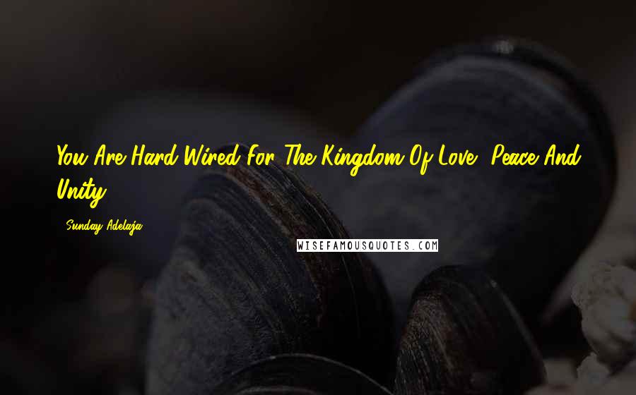 Sunday Adelaja Quotes: You Are Hard-Wired For The Kingdom Of Love, Peace And Unity