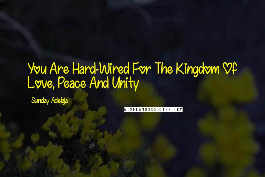 Sunday Adelaja Quotes: You Are Hard-Wired For The Kingdom Of Love, Peace And Unity