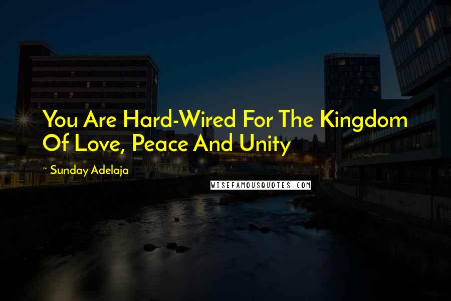 Sunday Adelaja Quotes: You Are Hard-Wired For The Kingdom Of Love, Peace And Unity
