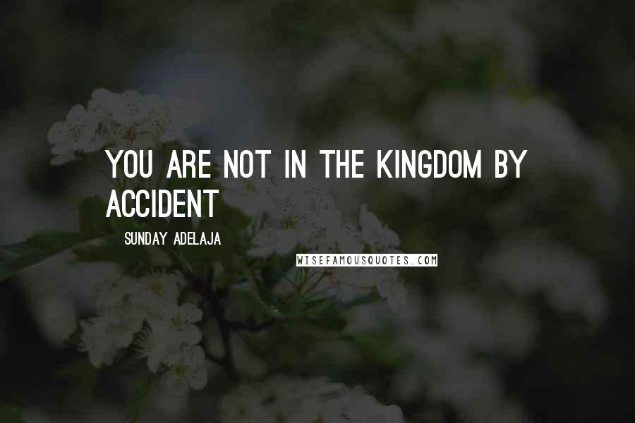 Sunday Adelaja Quotes: You are not in the kingdom by accident