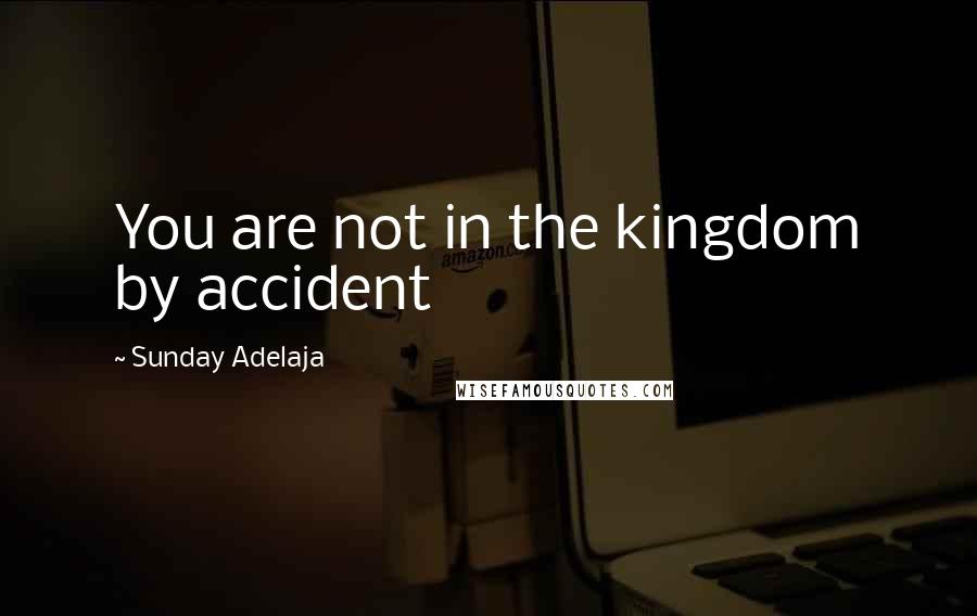 Sunday Adelaja Quotes: You are not in the kingdom by accident