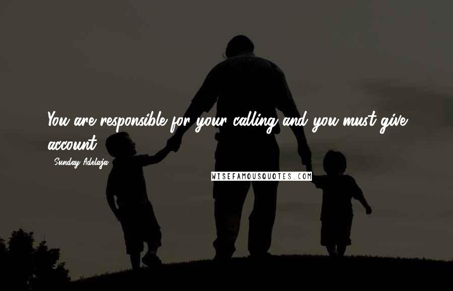 Sunday Adelaja Quotes: You are responsible for your calling and you must give account