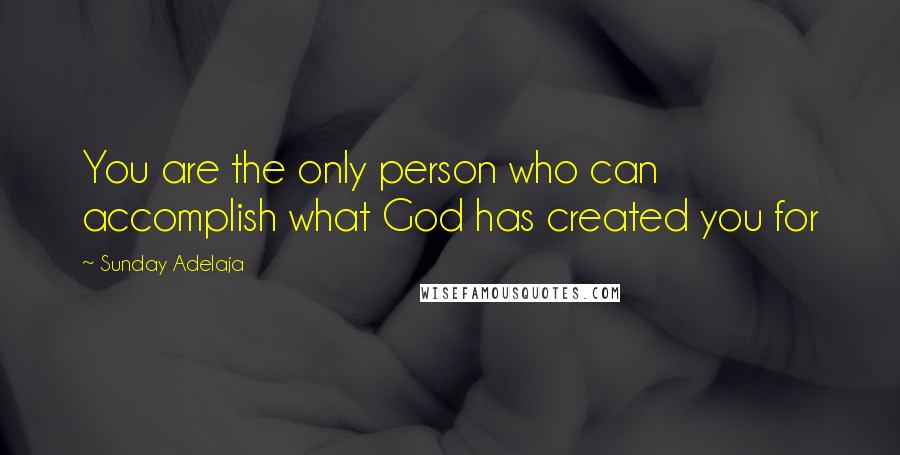 Sunday Adelaja Quotes: You are the only person who can accomplish what God has created you for