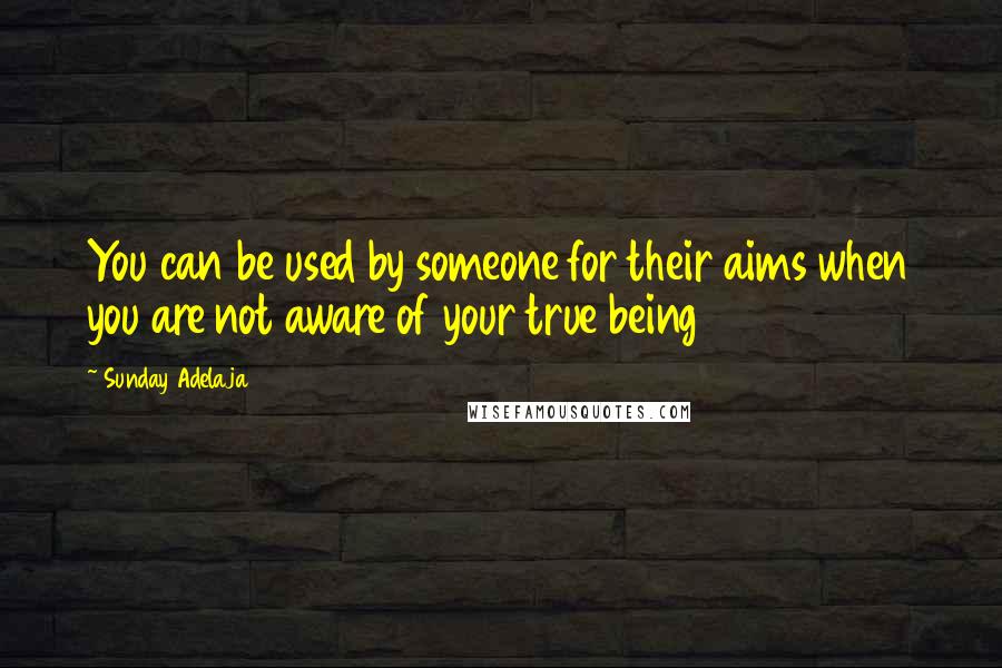 Sunday Adelaja Quotes: You can be used by someone for their aims when you are not aware of your true being