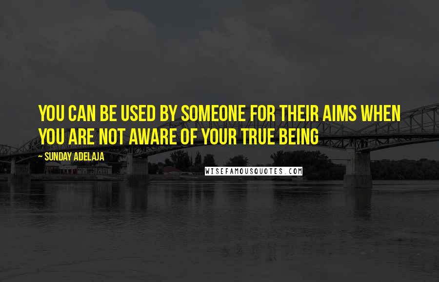 Sunday Adelaja Quotes: You can be used by someone for their aims when you are not aware of your true being