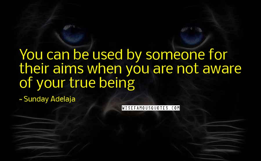 Sunday Adelaja Quotes: You can be used by someone for their aims when you are not aware of your true being