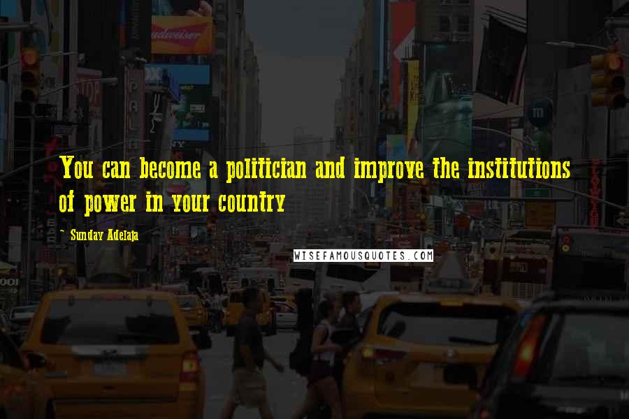 Sunday Adelaja Quotes: You can become a politician and improve the institutions of power in your country