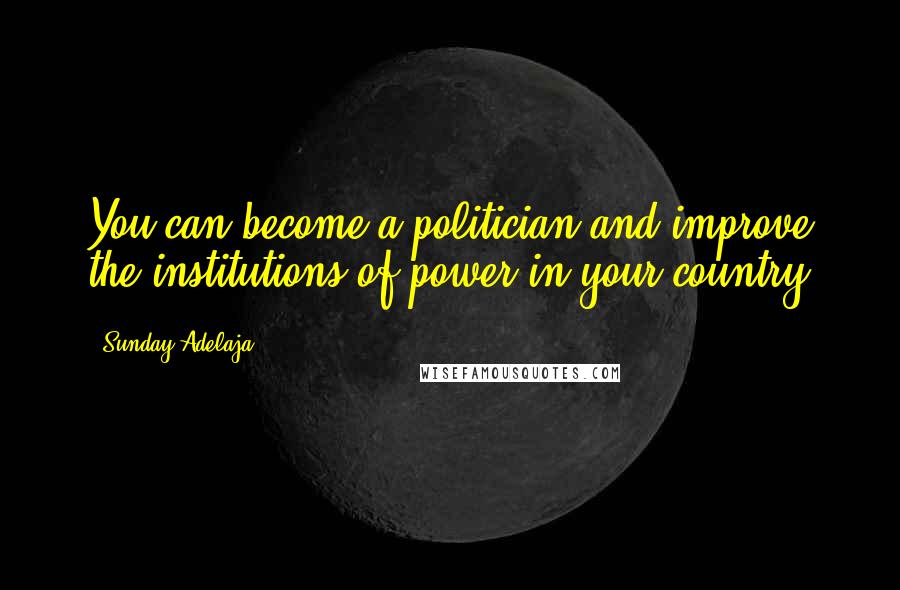 Sunday Adelaja Quotes: You can become a politician and improve the institutions of power in your country