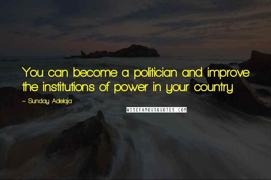 Sunday Adelaja Quotes: You can become a politician and improve the institutions of power in your country