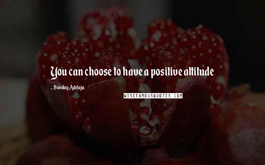 Sunday Adelaja Quotes: You can choose to have a positive attitude