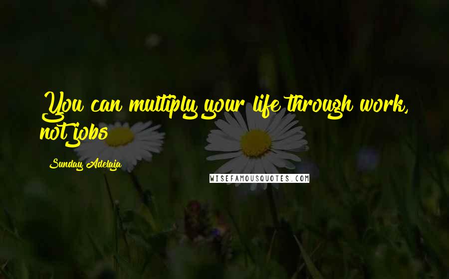 Sunday Adelaja Quotes: You can multiply your life through work, not jobs