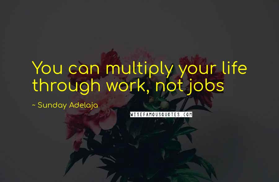 Sunday Adelaja Quotes: You can multiply your life through work, not jobs