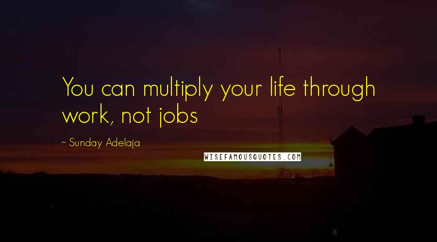 Sunday Adelaja Quotes: You can multiply your life through work, not jobs