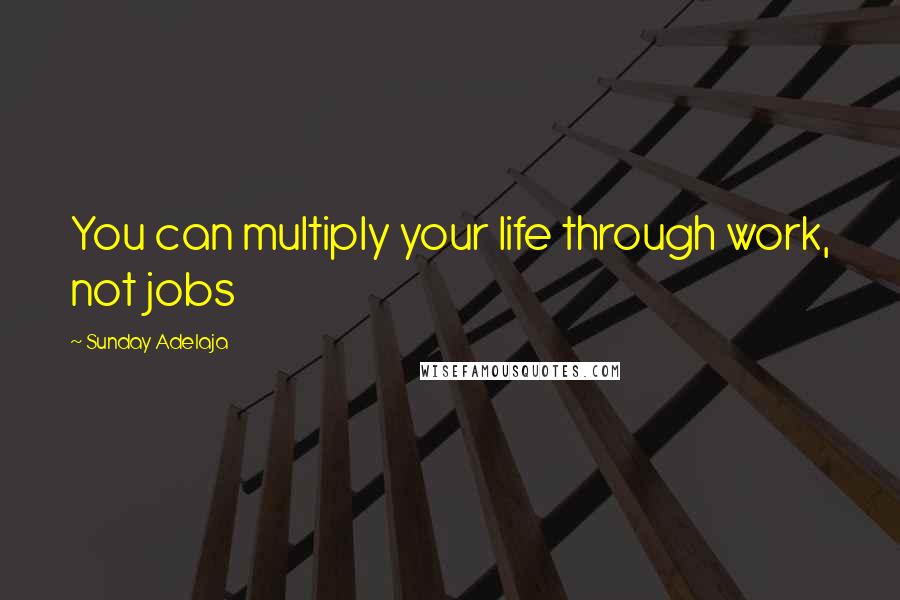 Sunday Adelaja Quotes: You can multiply your life through work, not jobs