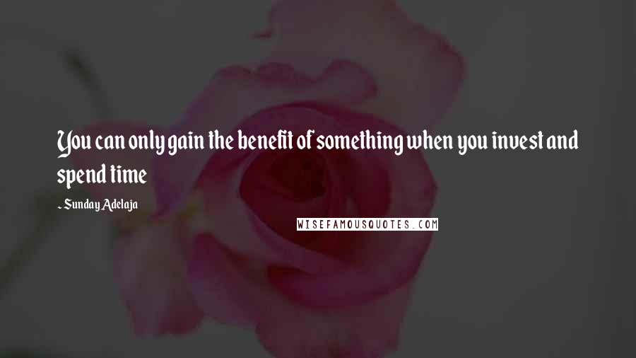 Sunday Adelaja Quotes: You can only gain the benefit of something when you invest and spend time