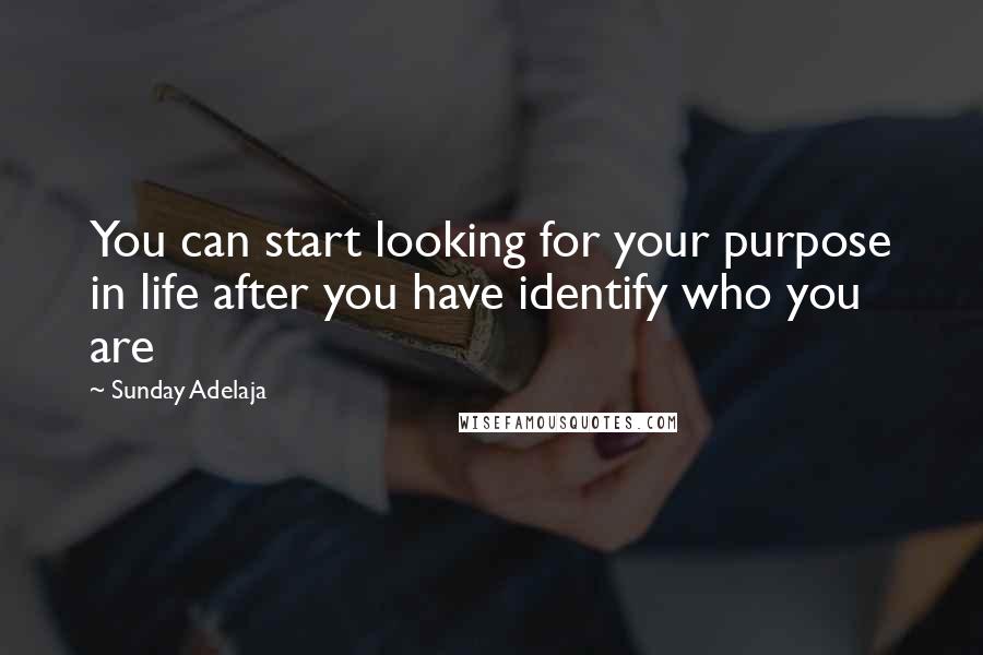 Sunday Adelaja Quotes: You can start looking for your purpose in life after you have identify who you are