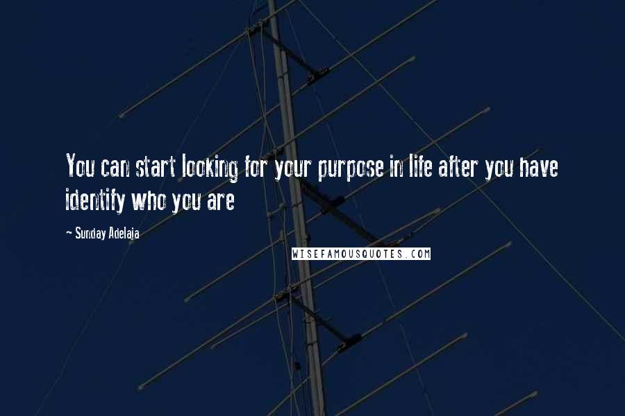 Sunday Adelaja Quotes: You can start looking for your purpose in life after you have identify who you are