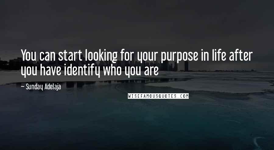 Sunday Adelaja Quotes: You can start looking for your purpose in life after you have identify who you are