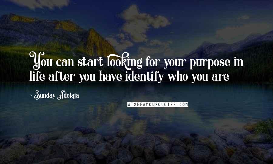 Sunday Adelaja Quotes: You can start looking for your purpose in life after you have identify who you are