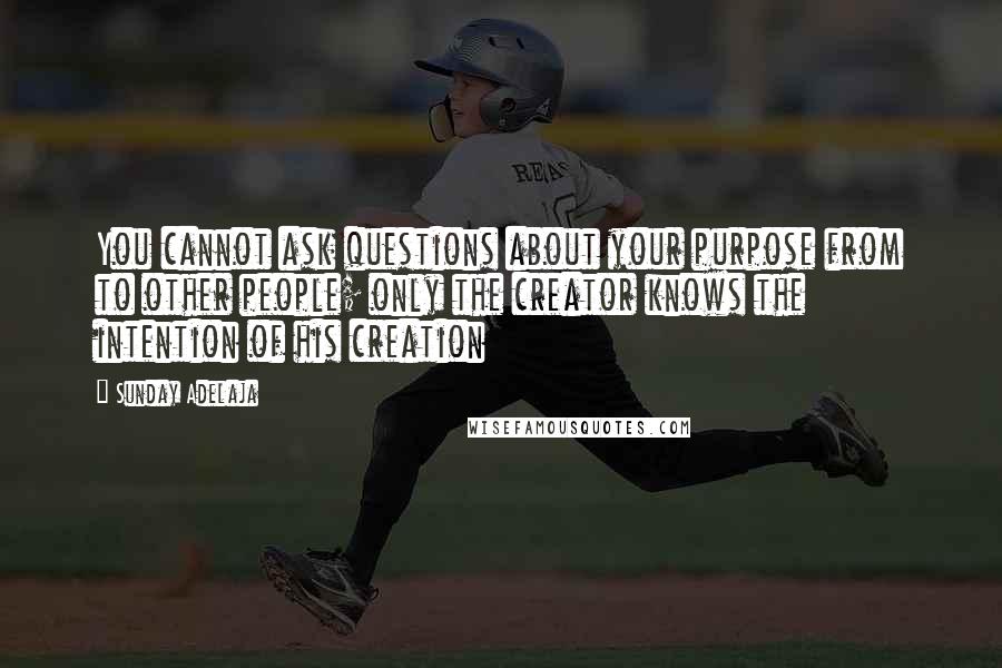 Sunday Adelaja Quotes: You cannot ask questions about your purpose from to other people; only the creator knows the intention of his creation