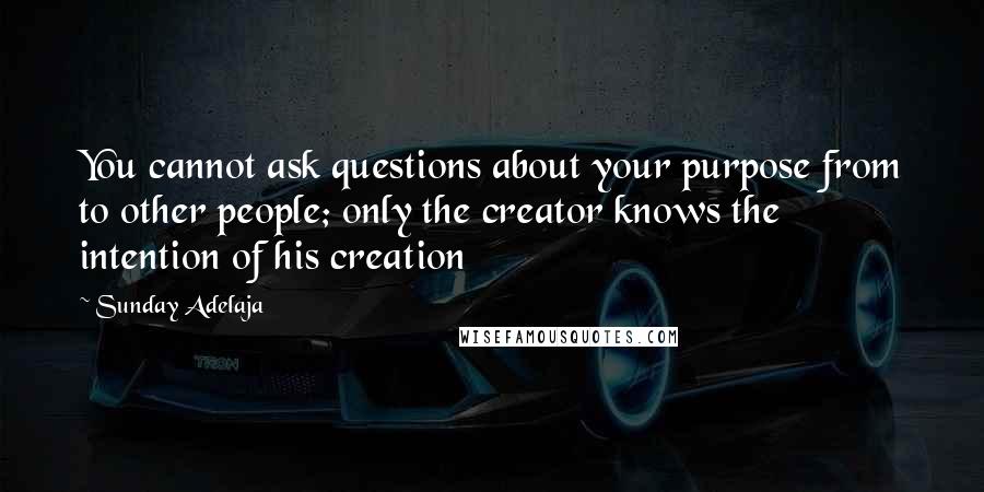 Sunday Adelaja Quotes: You cannot ask questions about your purpose from to other people; only the creator knows the intention of his creation