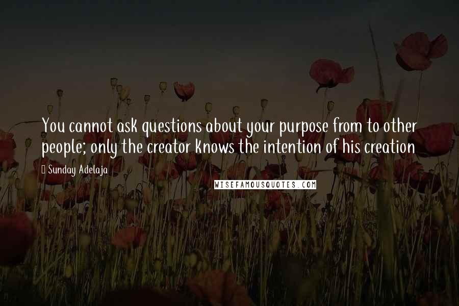 Sunday Adelaja Quotes: You cannot ask questions about your purpose from to other people; only the creator knows the intention of his creation