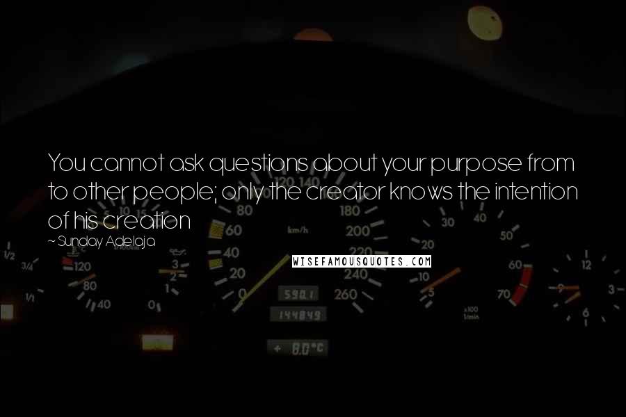 Sunday Adelaja Quotes: You cannot ask questions about your purpose from to other people; only the creator knows the intention of his creation