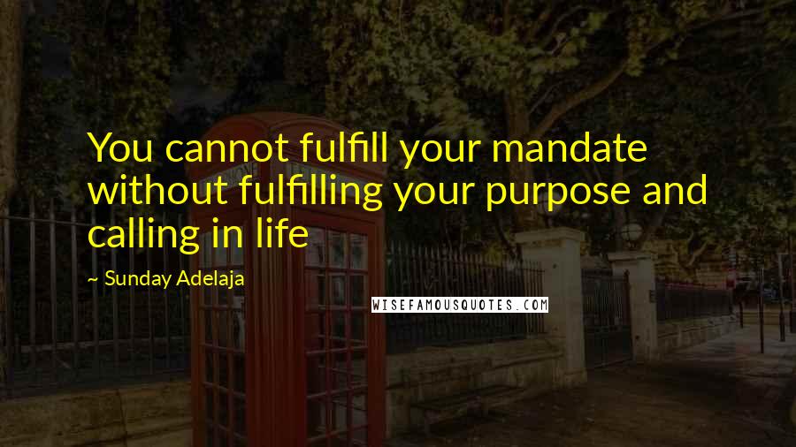 Sunday Adelaja Quotes: You cannot fulfill your mandate without fulfilling your purpose and calling in life