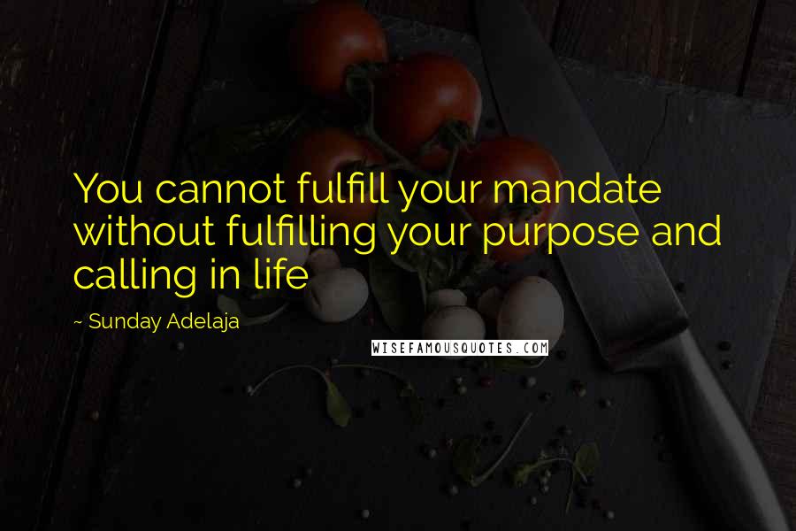 Sunday Adelaja Quotes: You cannot fulfill your mandate without fulfilling your purpose and calling in life