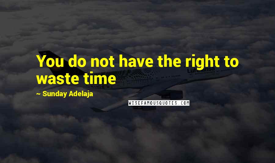 Sunday Adelaja Quotes: You do not have the right to waste time